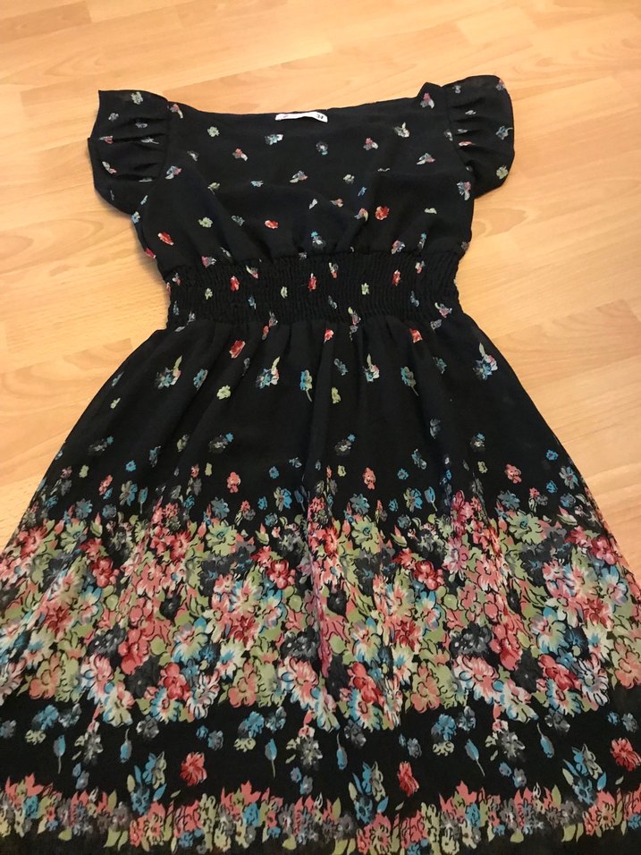 Çiçek Desenli Bohem Midi Elbise - Görsel 2