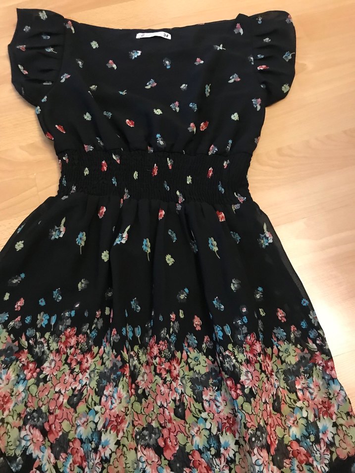 Çiçek Desenli Bohem Midi Elbise - Görsel 3