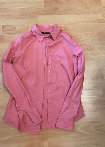 Düğmeli Pembe Kadın Keten Gömlek - Görsel 4