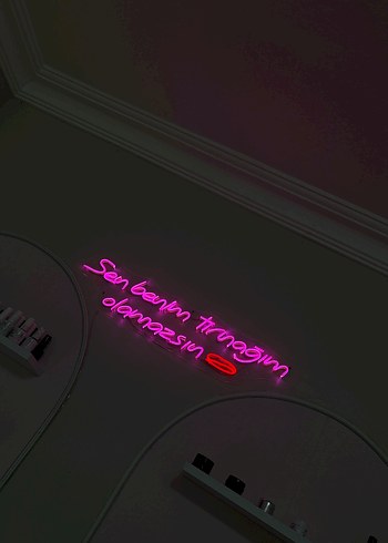 Sen benim tırnağım olamazsın neon yazı - Görsel 2