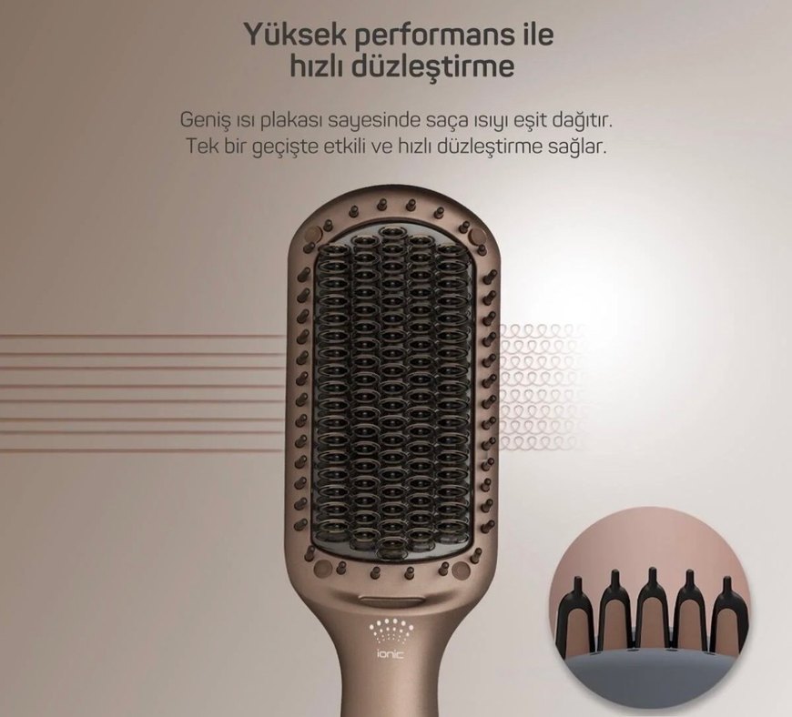 Arzum Superstar Pro Saç Düzleştirici Fırça 5 Sıcaklık Ayarı - Görsel 5