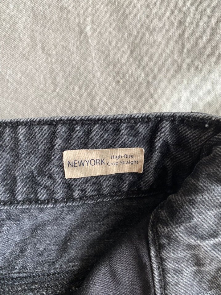 Yüksek Bel Gri Midi Kot Pantolon - Görsel 2