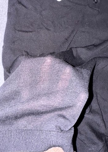 Düğmeli Siyah Polo Tişört - Görsel 3