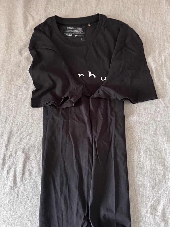 Mavi Siyah Baskılı Erkek Tişört - Görsel 3