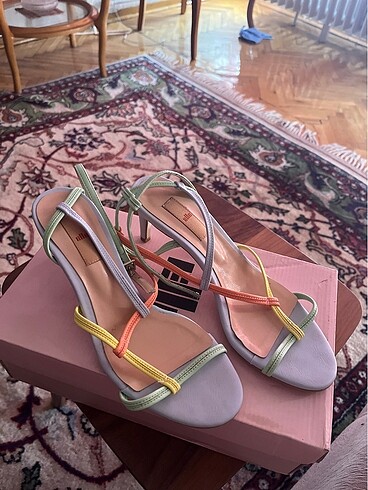 Elle multicolor topuklu sandalet/ayakkabı