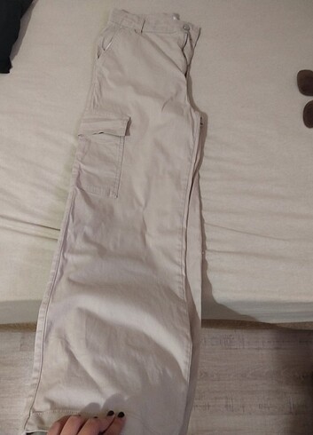 40 Beden ten rengi Renk Krem kargo pantalon