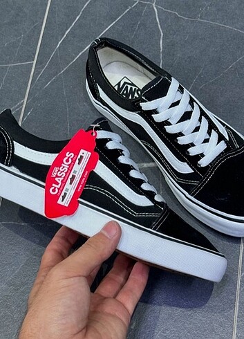37 Beden siyah Renk VANS OLD SKOOL SİYAH SPOR AYAKKABI İÇİN 