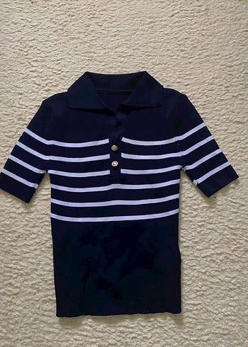Kızlar için Lacivert Polo Yaka Tişört