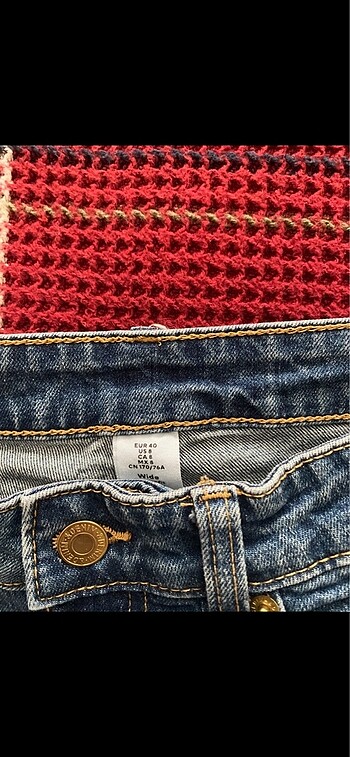 40 Beden mavi Renk Wide leg crop paça