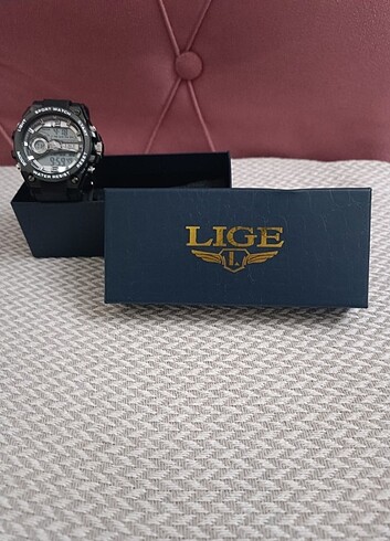 LİGE dijital ve analog saat su geçirmez dayanıklı kavuçuk kordon