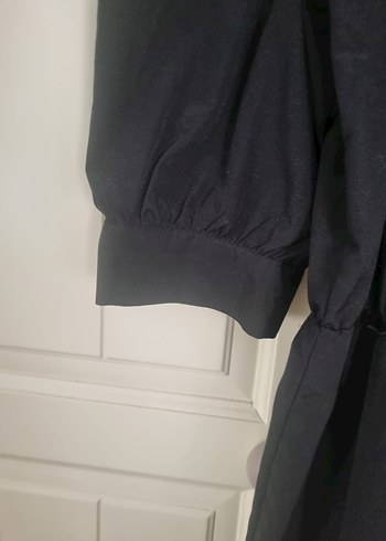 Siyah V Yakalı Midi Elbisesi - Görsel 5