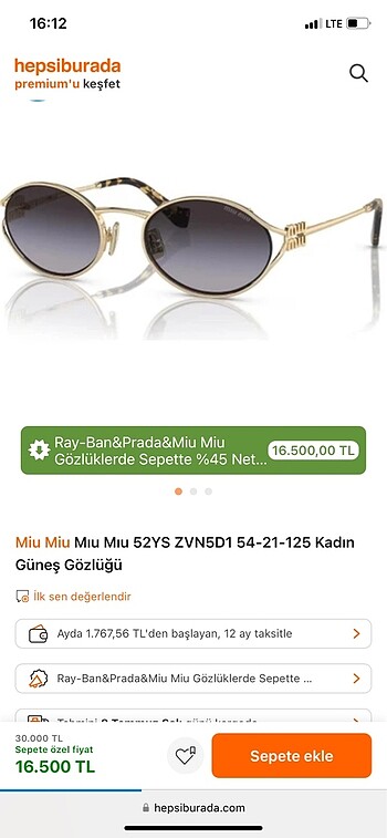 Miu miu gözlük
