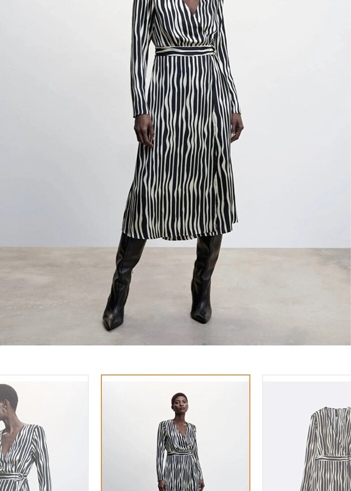 Mango Saten Elbise - Görsel 5