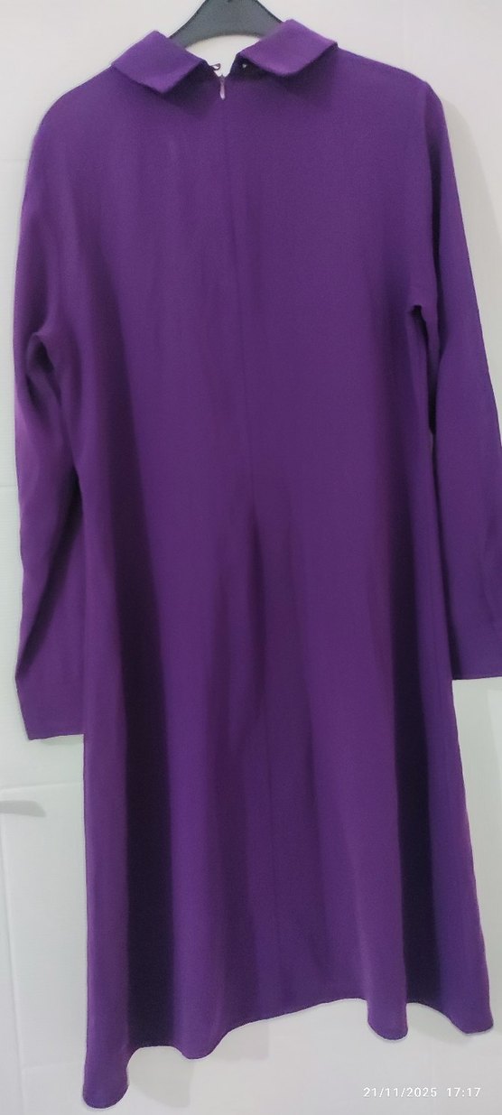 Uzun Kollu Siyah Kadın Uzun Elbise - Görsel 4