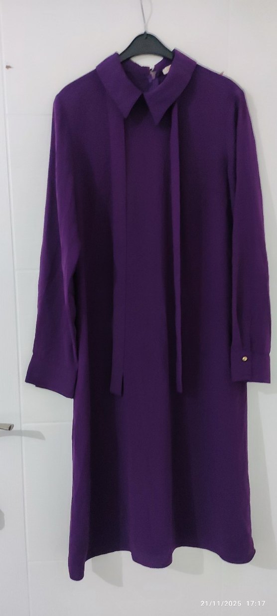 Uzun Kollu Siyah Kadın Uzun Elbise - Görsel 2