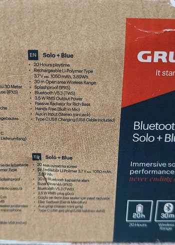 Mavi Grundig solo +Bluetooth Hoparlör - Görsel 5