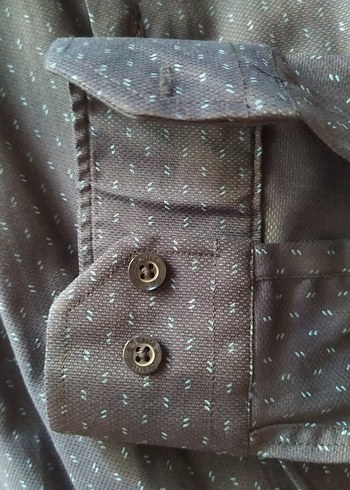 Mavi Parlak uzun Kollu Erkek Gömlek m beden - Görsel 10