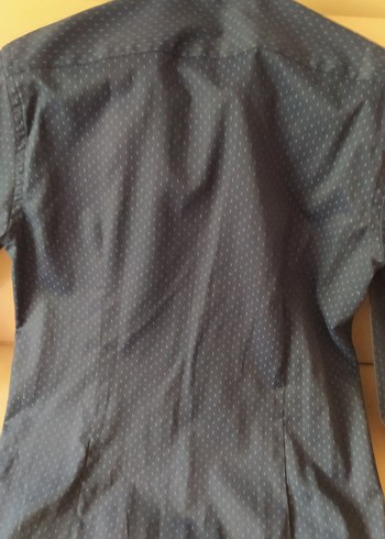 Mavi Parlak uzun Kollu Erkek Gömlek m beden - Görsel 13