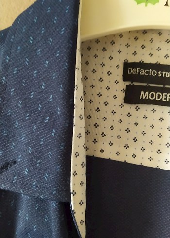 Mavi Parlak uzun Kollu Erkek Gömlek m beden - Görsel 16