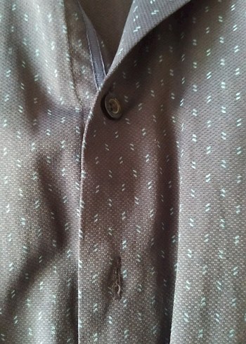 Mavi Parlak uzun Kollu Erkek Gömlek m beden - Görsel 9