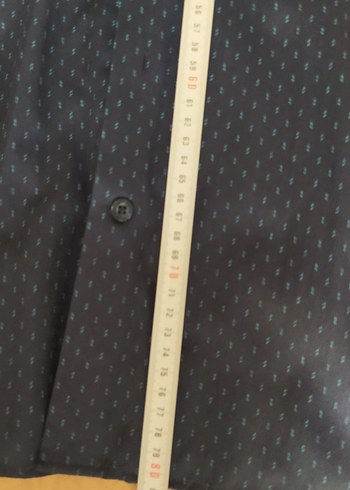 Mavi Parlak uzun Kollu Erkek Gömlek m beden - Görsel 5