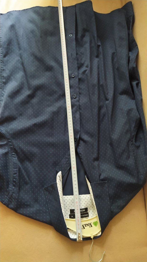 Mavi Parlak uzun Kollu Erkek Gömlek m beden - Görsel 3