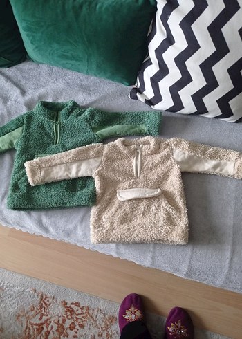 Erkek Çocuk Yeşil Peluş Sweatshirt - Görsel 4