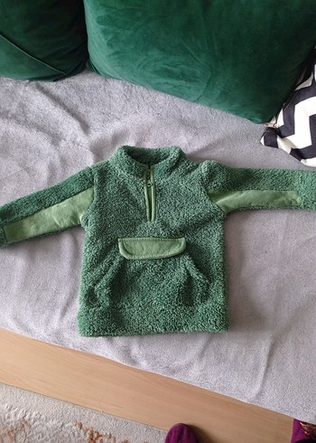 Erkek Çocuk Yeşil Peluş Sweatshirt - Görsel 3