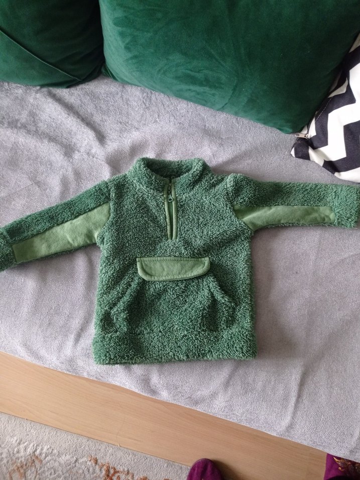 Erkek Çocuk Yeşil Peluş Sweatshirt - Görsel 3