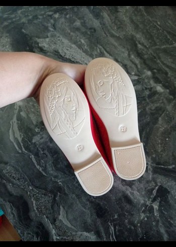 Kız Çocuk Kırmızı Fiyonk Detaylı Babet - Görsel 4