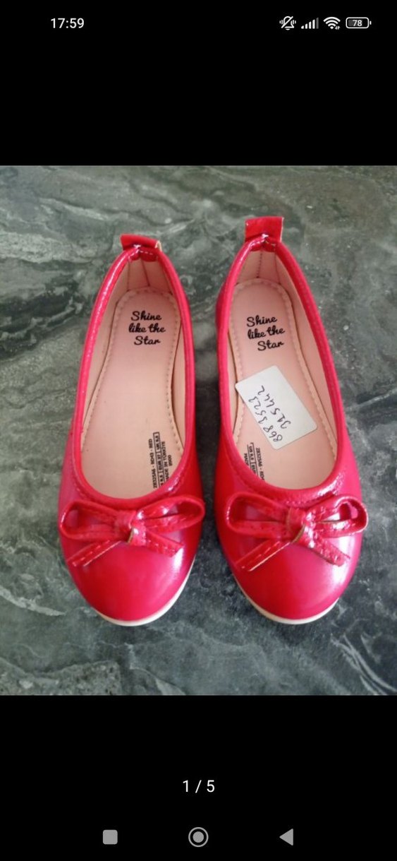 Kız Çocuk Kırmızı Fiyonk Detaylı Babet - Görsel 5