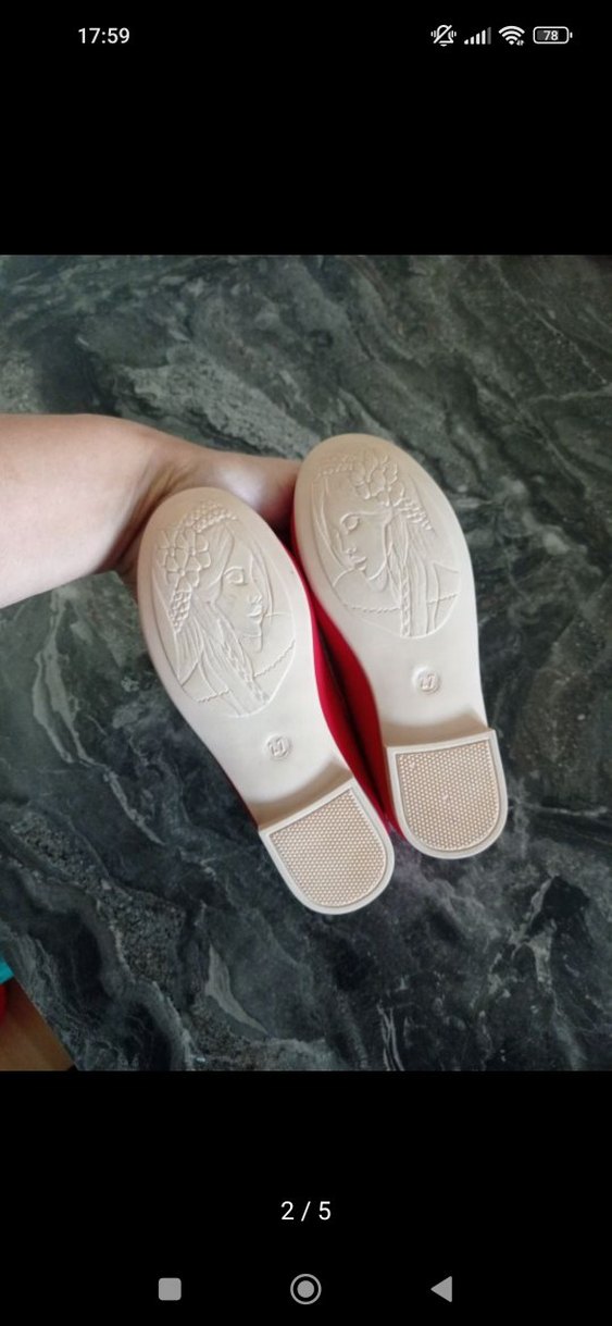 Kız Çocuk Kırmızı Fiyonk Detaylı Babet - Görsel 4