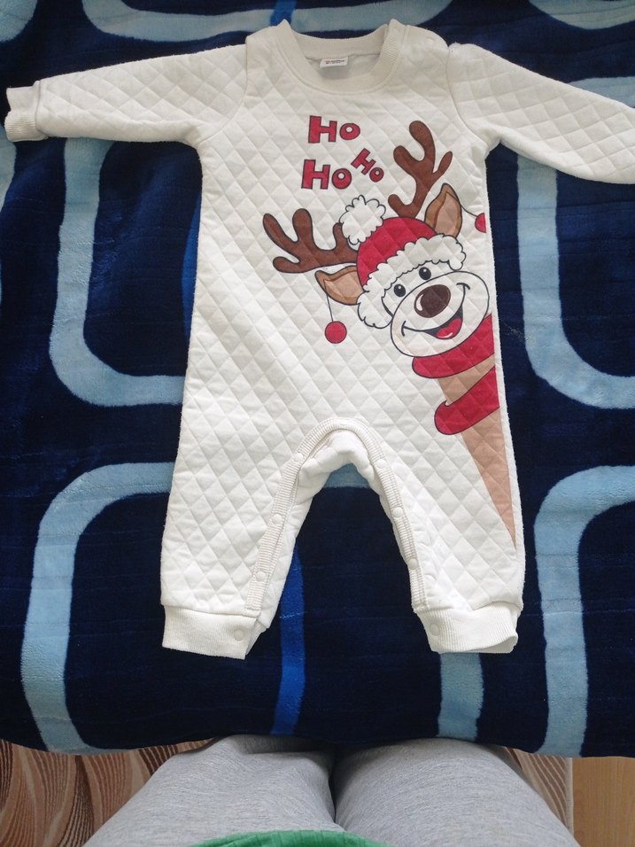 Renkli Baskılı Beyaz Bebek Tulum - Görsel 4