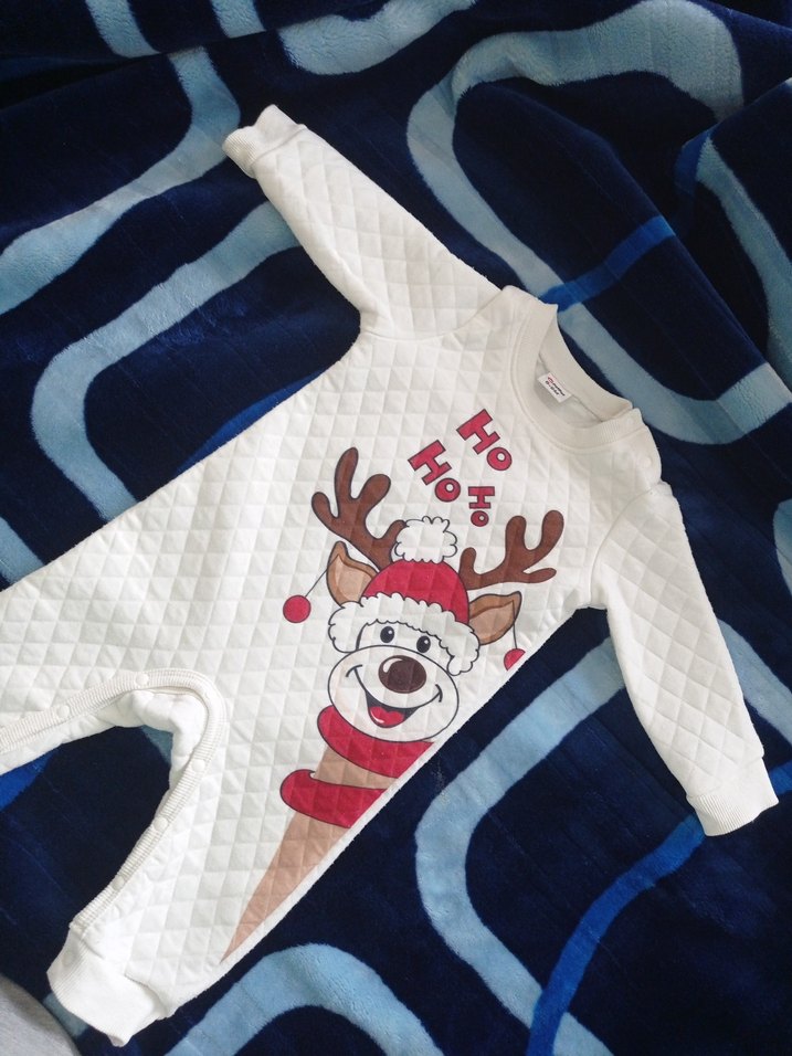 Renkli Baskılı Beyaz Bebek Tulum - Görsel 3