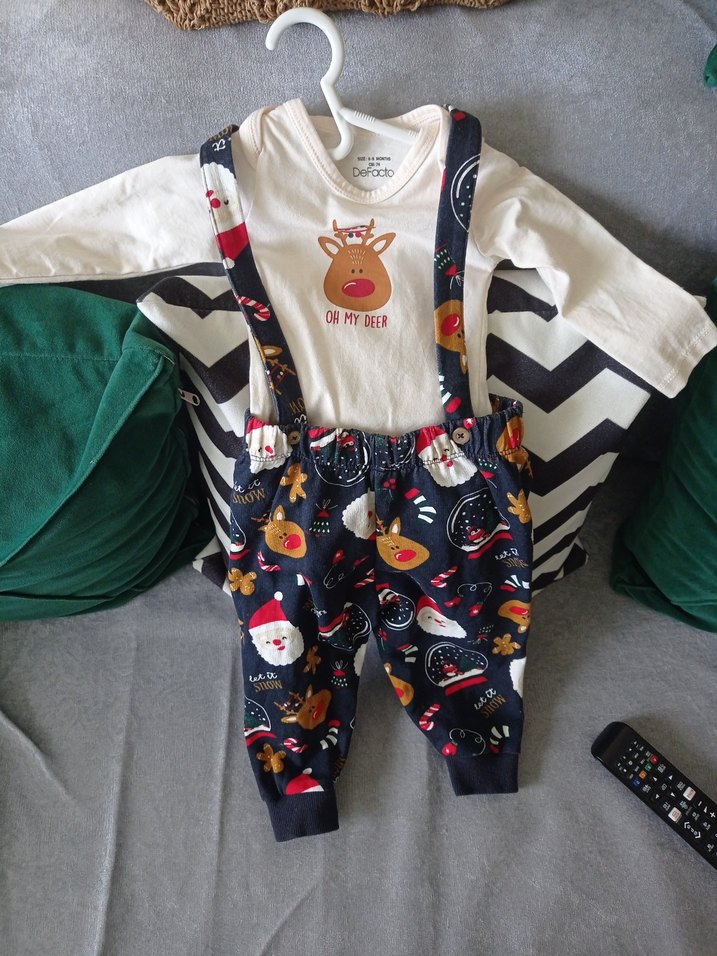 Uzun Kollu Beyaz Erkek Bebek Tulum - Görsel 2