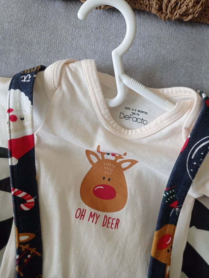 Uzun Kollu Beyaz Erkek Bebek Tulum - Görsel 4