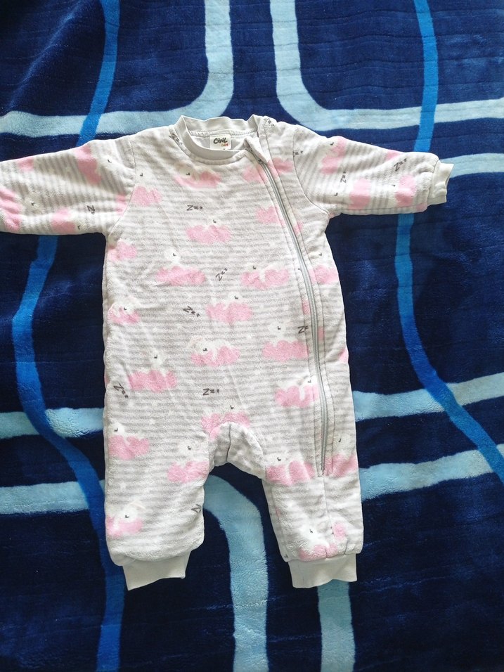 Kız Bebek Fermuarlı Pembe Polar Uyku Tulumu - Görsel 5