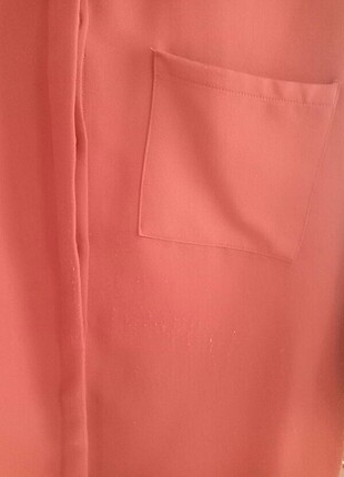 40 Beden turuncu Renk Tarçın Kalın kumaşlı gömlek