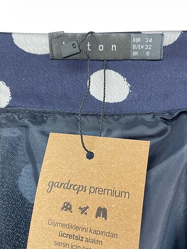 34 Beden lacivert Renk Koton Mini Etek %70 İndirimli.
