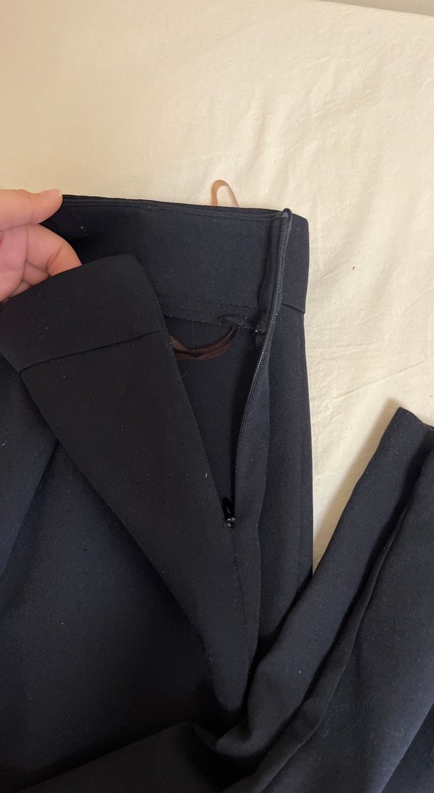 Siyah yüksek bel Kadın Kumaş Pantolon - Görsel 2