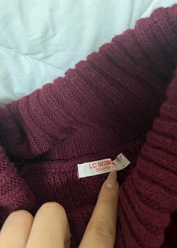 Bordo Boğazlı Salaş Kadın Kazak - Görsel 3