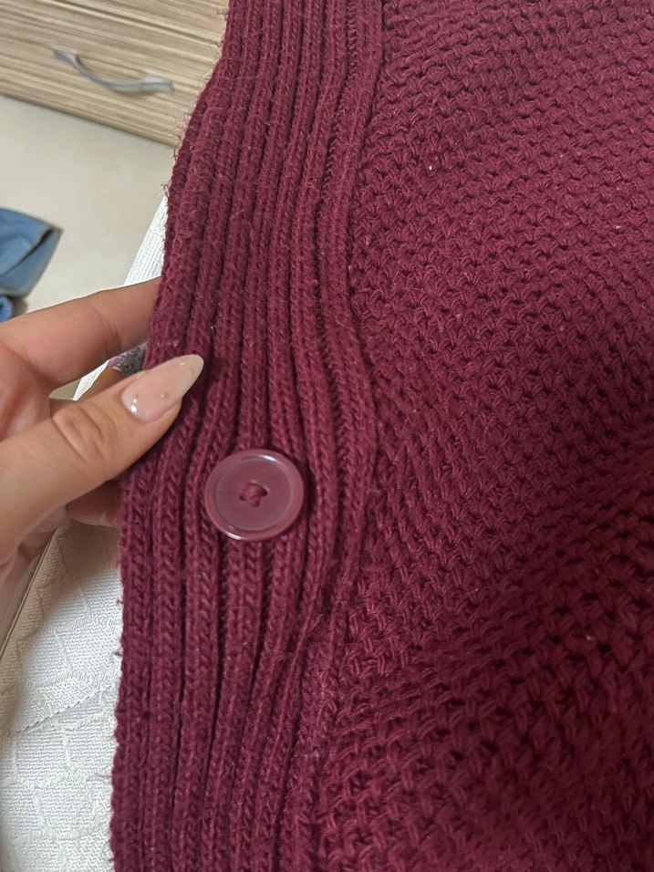 Bordo Boğazlı Salaş Kadın Kazak - Görsel 2