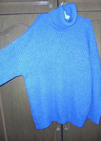 mavi boğazlı kazak - Görsel 2