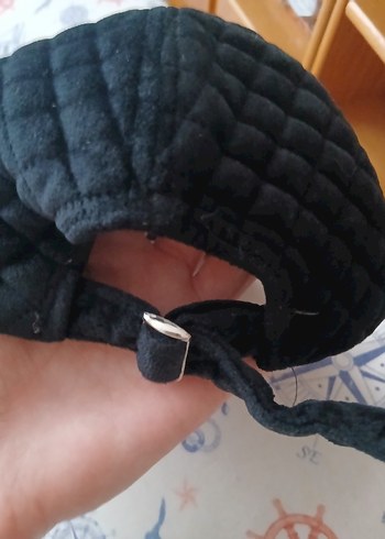 Siyah kadife Kadın Şapka - Görsel 3