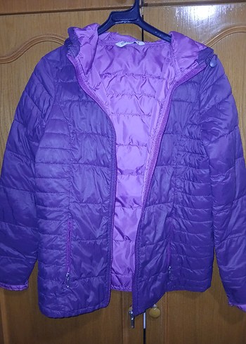 Mor Fermuarlı Kadın  Mont - Görsel 2