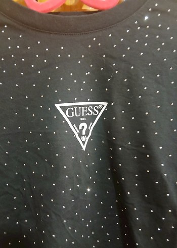 Siyah Guess taşlı Kadın Tişört - Görsel 2