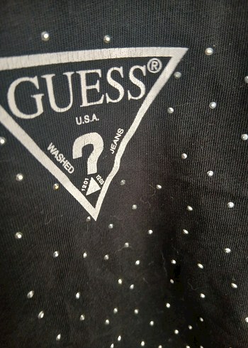 Siyah Guess taşlı Kadın Tişört - Görsel 3