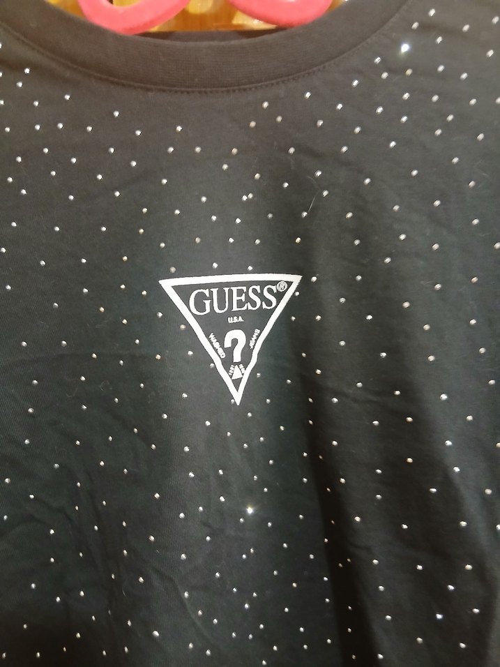 Siyah Guess taşlı Kadın Tişört - Görsel 2