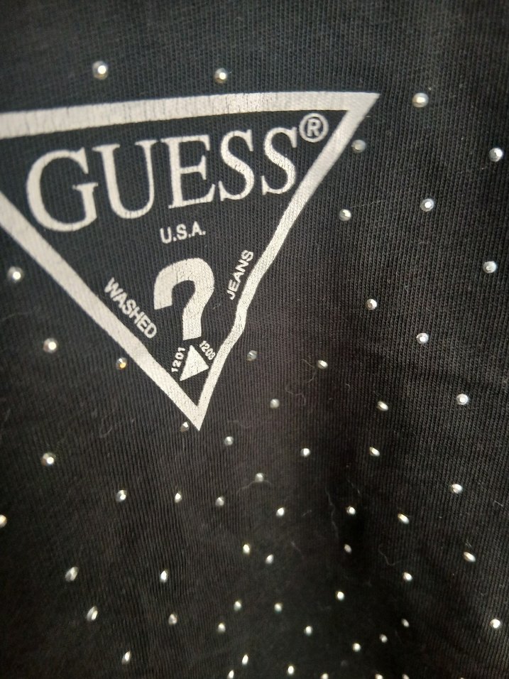 Siyah Guess taşlı Kadın Tişört - Görsel 3