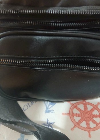 Siyah Deri Biker bel Çantası - Görsel 2